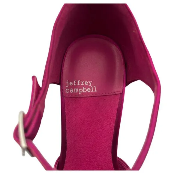 Jeffrey Campbell Over And Out Satin Heels Platform Pumps Shoes Pink Size 7.5