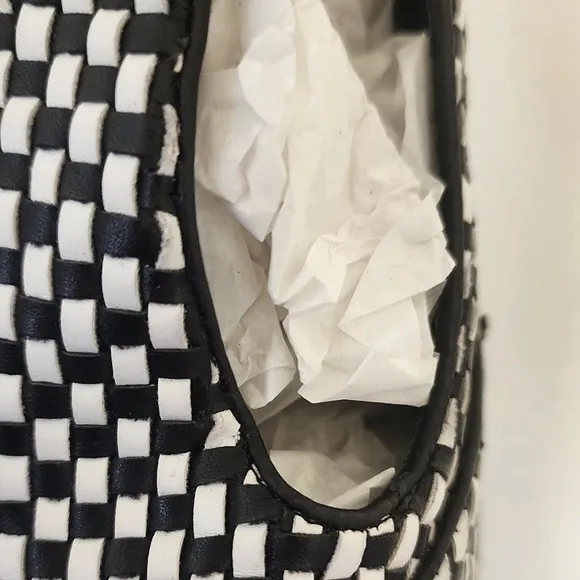 JEFFREY CAMPBELL x Urban Outfitters - black/white, heelless, approx. 7”, Size 9M