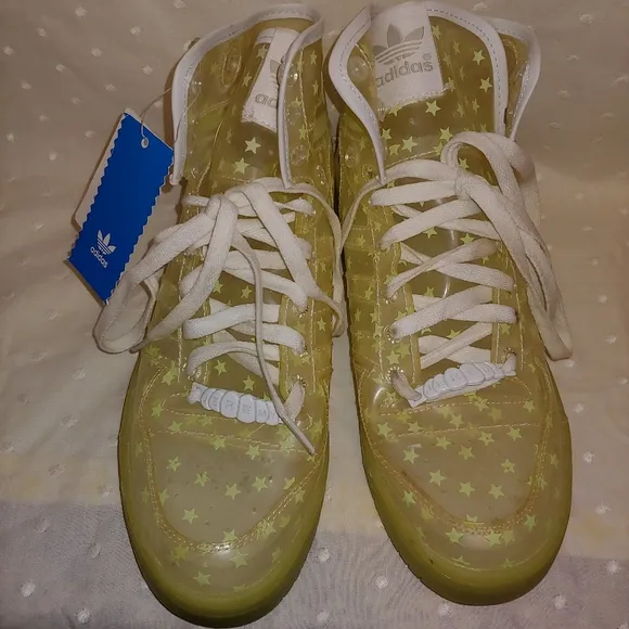Jeremy Scott x Adidas Clear Glow in Dark Stars Sneakers Shoes