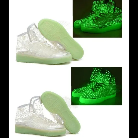 Jeremy Scott x Adidas Clear Glow in Dark Stars Sneakers Shoes