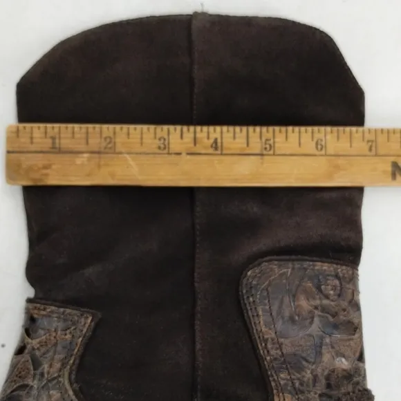 Jessica Bennett Brown Suede Western Boots