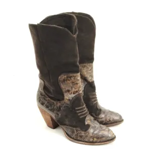 Jessica Bennett Brown Suede Western Boots