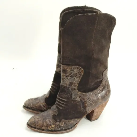 Jessica Bennett Brown Suede Western Boots
