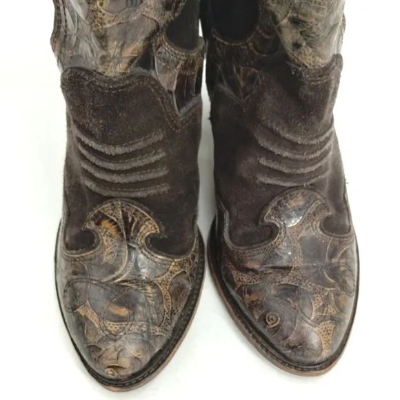 Jessica Bennett Brown Suede Western Boots