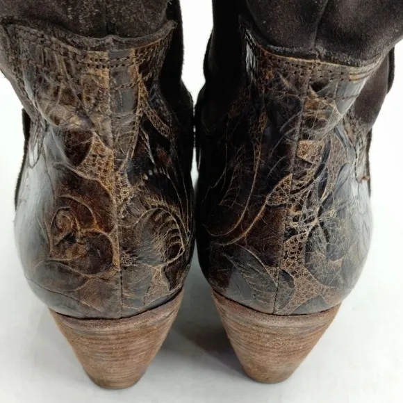 Jessica Bennett Brown Suede Western Boots