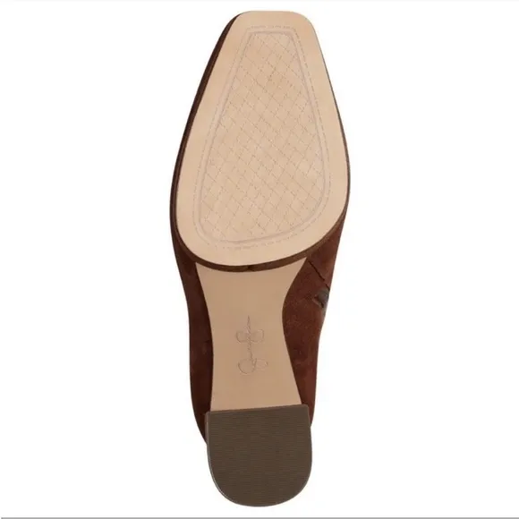 JESSICA SIMPSON Kaiyah Suede Platform Booties Leather Ankle Heel Shoes Brown NWT
