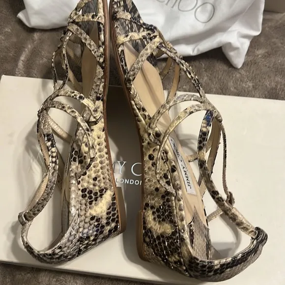 Jimmy Choi snake print leather shoes 38.5