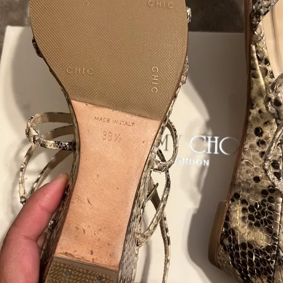 Jimmy Choi snake print leather shoes 38.5