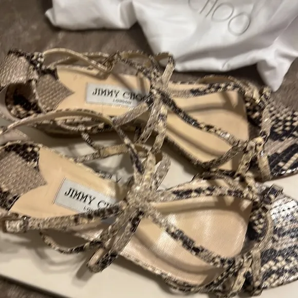 Jimmy Choi snake print leather shoes 38.5