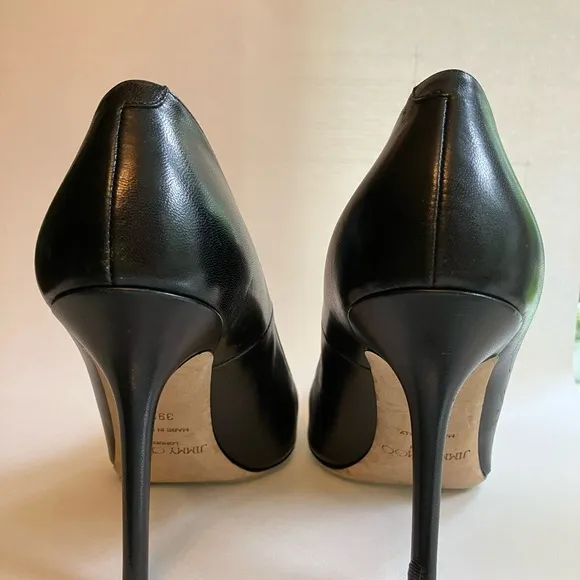Jimmy Choo Black Leather Women's Heels