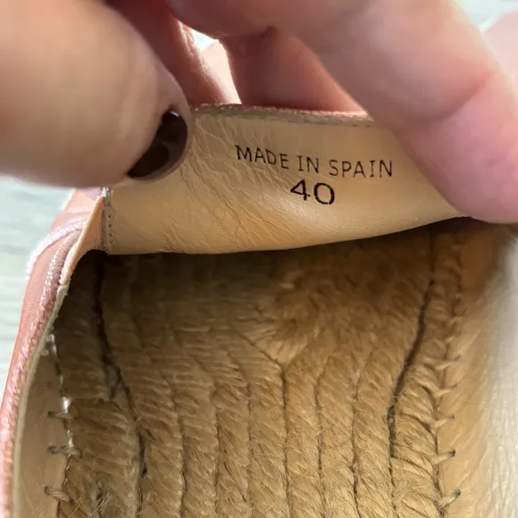 Jimmy Choo Women Espadrille 10 Copper Shoes  Metallic Jute Trim Size 40 Slip On