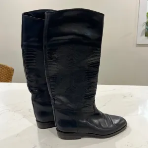 Joan &amp; David Nero Riding Boots Vintage Black Leather Size 8.5