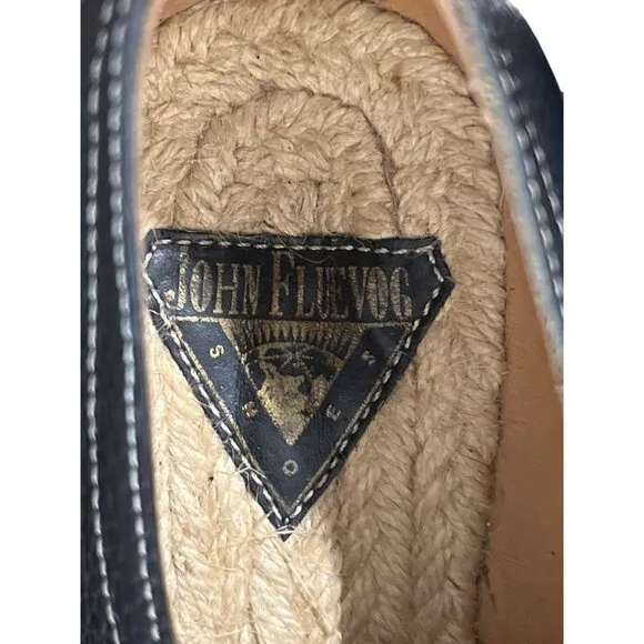 John Fluevog Leather Oxford Espadrille Platform Shoes Unisex Mens 4 / Womens 6