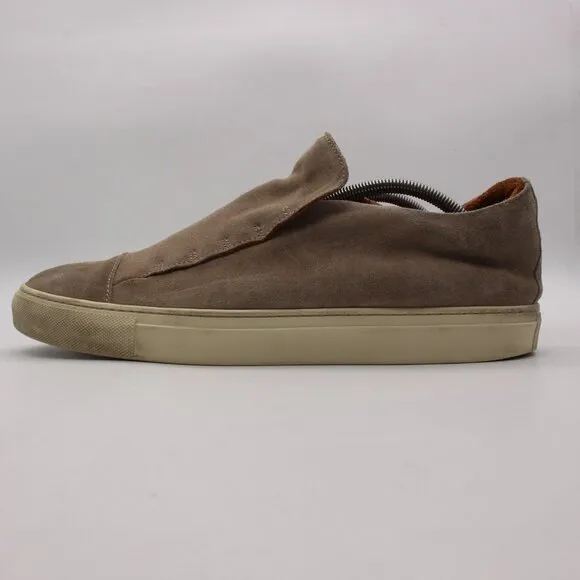 John Varvatos 315 Slip On Men's Size 11.5 Shoes Tan Suede Leather Sneakers