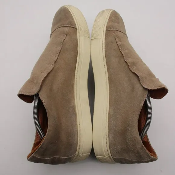 John Varvatos 315 Slip On Men's Size 11.5 Shoes Tan Suede Leather Sneakers