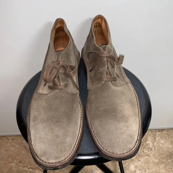 John Varvatos Light Brown Suede Leather Chukka Boots Size 11