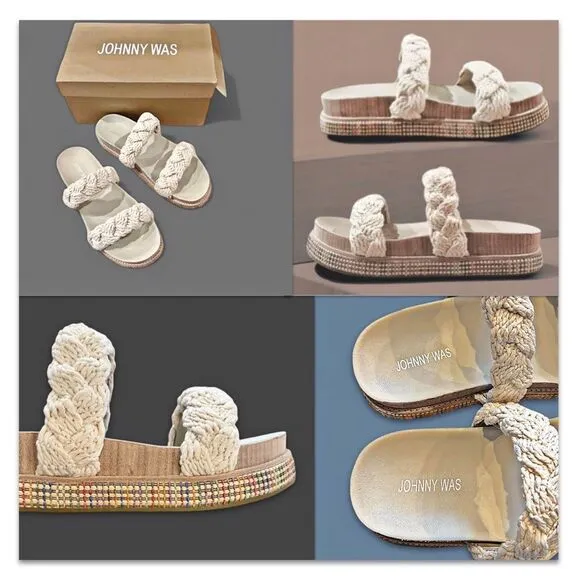 Johnny Was Braided Rope Sandals