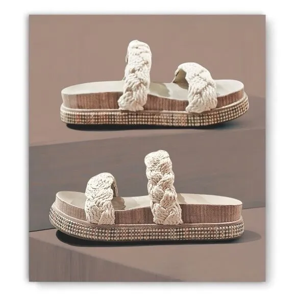 Johnny Was Braided Rope Sandals