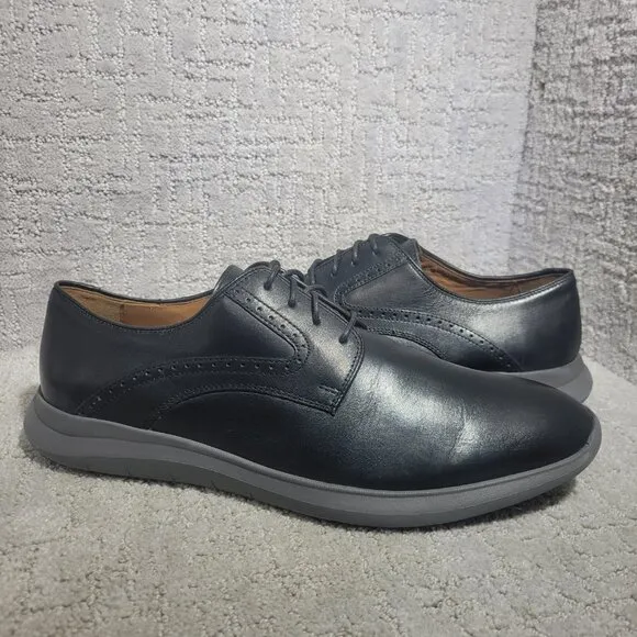 Johnston &amp; Murphy Hennings Men's Size 11M Black Full Grain Leather Oxford Shoes
