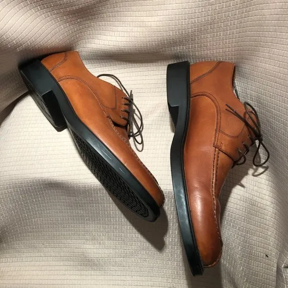 Johnston &amp; Murphy lace up leather derby shoes, leather lining, 9.5