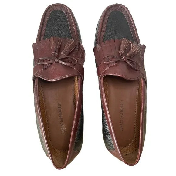 Johnston &amp; Murphy Men G5 Aragon II Kitie Tassel Loafer Leather Black Brown 9N