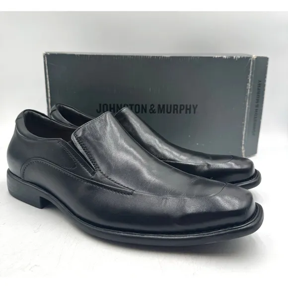 Johnston &amp; Murphy TILDEN Men's NEW Slip On Dress Shoe Black US Size 14 Medium