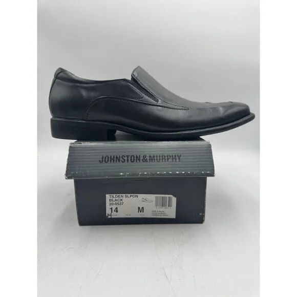 Johnston &amp; Murphy TILDEN Men's NEW Slip On Dress Shoe Black US Size 14 Medium