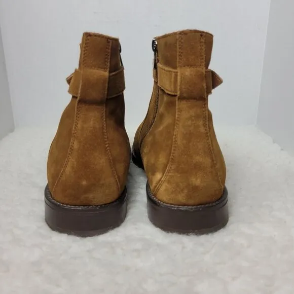 Johnston &amp; Murphy Meade Men's Ankle Boots Size 10.5 M Buckle Brown Suede