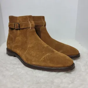 Johnston &amp; Murphy Meade Men's Ankle Boots Size 10.5 M Buckle Brown Suede