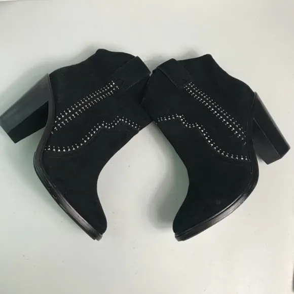 Joie Black Studded Suede Ankle Boots Size 7.5 New