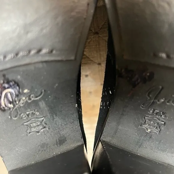 JOIE Monte Black Suede Ankle Boot Silver Studs Size EU 37.5 US 7 Western Cowgirl
