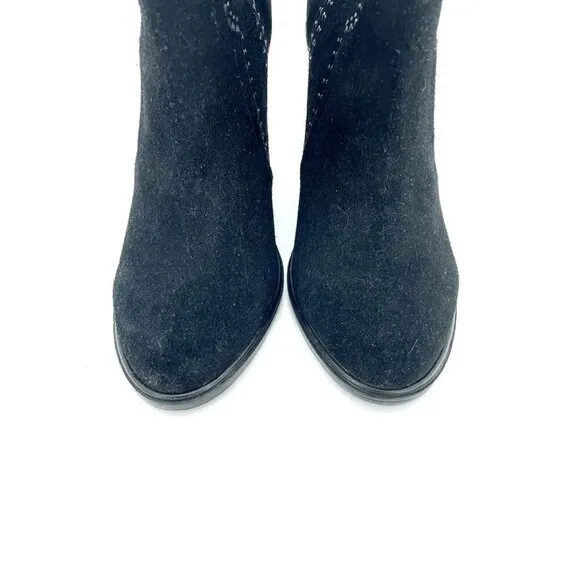 Joie Monte Black Suede Leather Studded Ankle Booties SZ 37 EU New $365