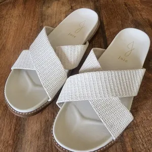 Joie Nell Textured Woven Criss Cross Slide Sandals Women's Size 8.5