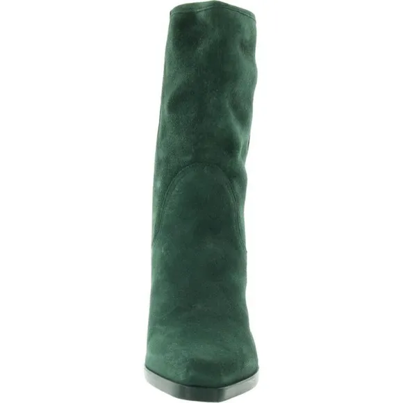 Joie Womens Ryann Green Suede Mid-Calf Cowboy, Western Boots Shoes NWT