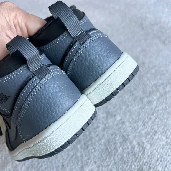 Jordan 1 MID BP Black/Dark Grey Summit White Shoes 12.5C