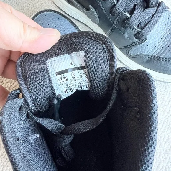 Jordan 1 MID BP Black/Dark Grey Summit White Shoes 12.5C