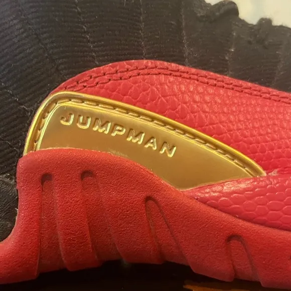 Jordan 12 Retro Low Super Bowl LV (GS) Athletic Shoes Red, Gold &amp; Black Sz 5.5