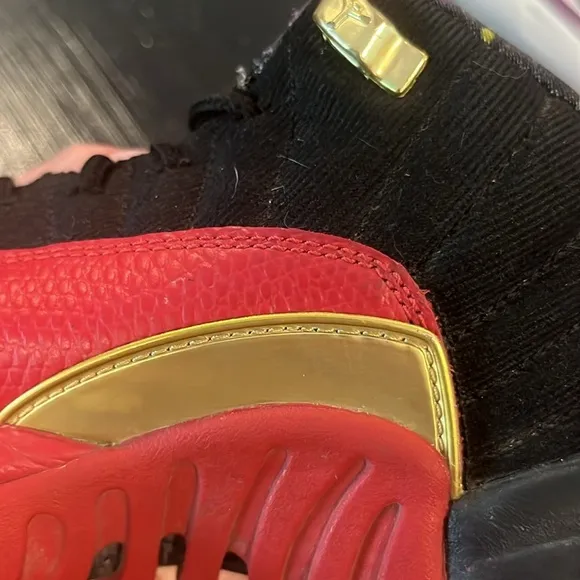 Jordan 12 Retro Low Super Bowl LV (GS) Athletic Shoes Red, Gold &amp; Black Sz 5.5