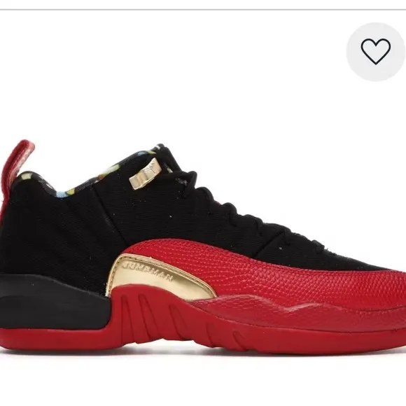Jordan 12 Retro Low Super Bowl LV (GS) Athletic Shoes Red, Gold &amp; Black Sz 5.5