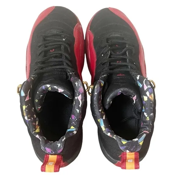Jordan 12 Retro Low Super Bowl LV (GS) Athletic Shoes Red, Gold &amp; Black Sz 5.5