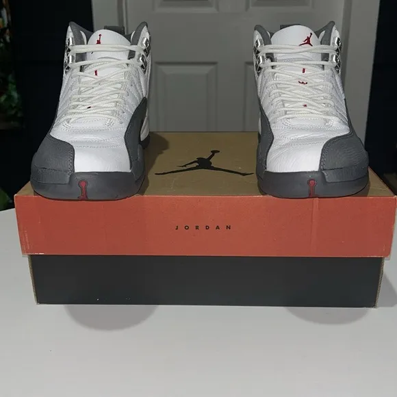 Jordan 12 Retro “White Dark Grey” Men’s Size 10