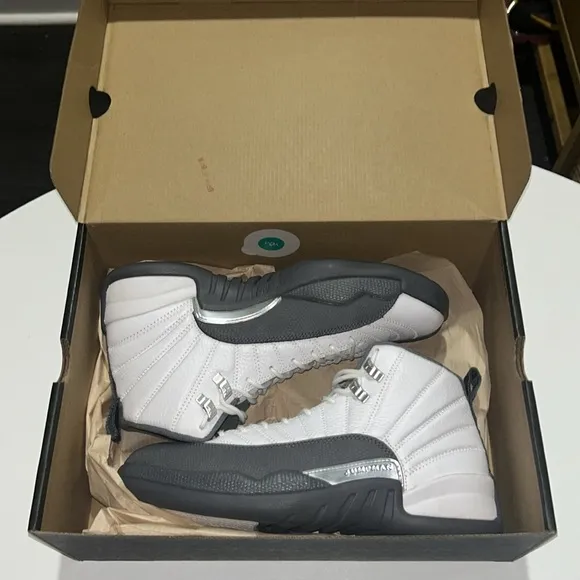 Jordan 12 Retro “White Dark Grey” Men’s Size 10