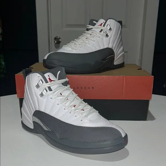 Jordan 12 Retro “White Dark Grey” Men’s Size 10