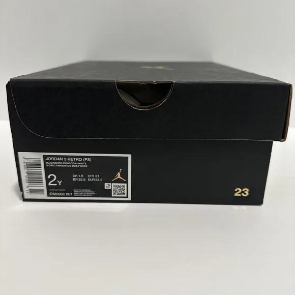 Jordan 3 Retro Black Cat (2025) (PS) DM0966-001 US Preschool Size 2Y