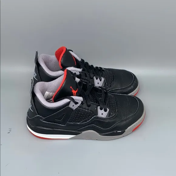Jordan 4 Retro Bred Reimagined Basketball Shoes BQ7669-006 Kids Sz 1.5