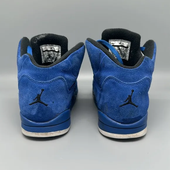 Jordan 5 Blue Retro Suede Shoes Youth Sz 2Y