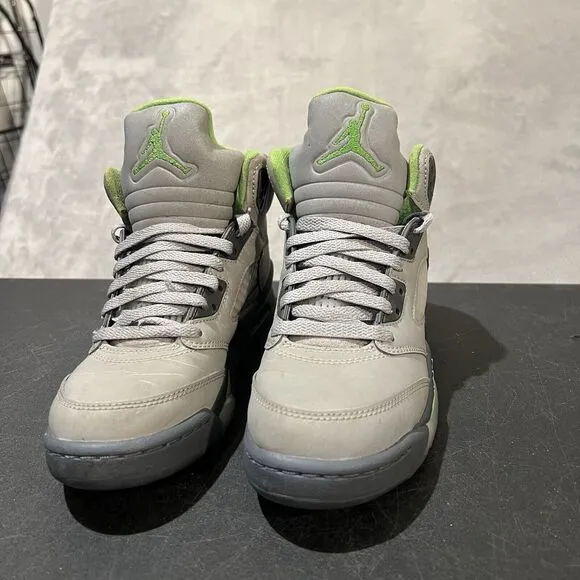 Jordan 5 Retro Green Bean Youth 6Y Silver Green Bean DQ3734-003 Basketball Shoes
