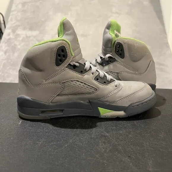 Jordan 5 Retro Green Bean Youth 6Y Silver Green Bean DQ3734-003 Basketball Shoes