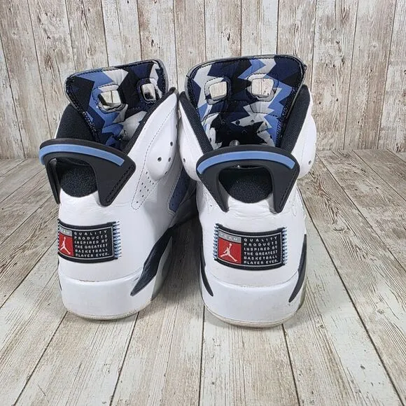 Jordan 6 Retro UNC Basketball Shoes CT8529-410 White‎ Blue Sneakers Size 11