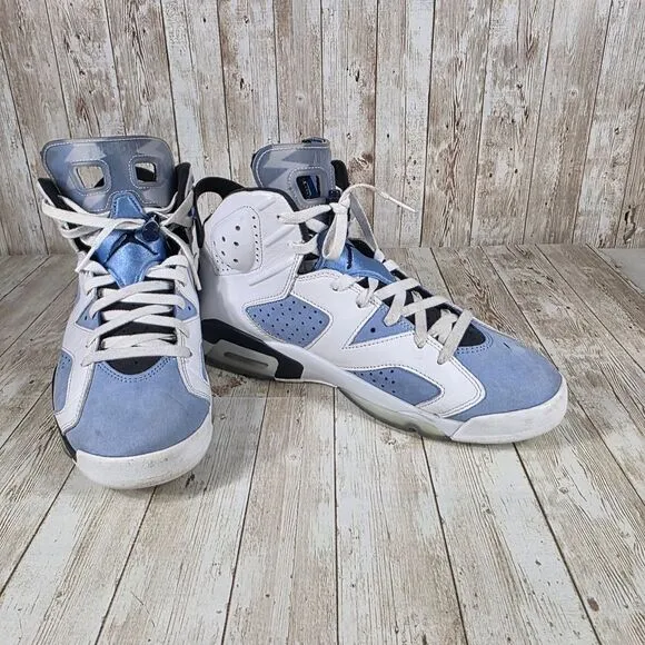 Jordan 6 Retro UNC Basketball Shoes CT8529-410 White‎ Blue Sneakers Size 11